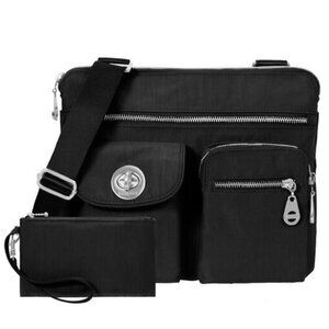 Baggallini Sydney Crossbody Bag Black Lightweight Water-Resistant Travel Purse